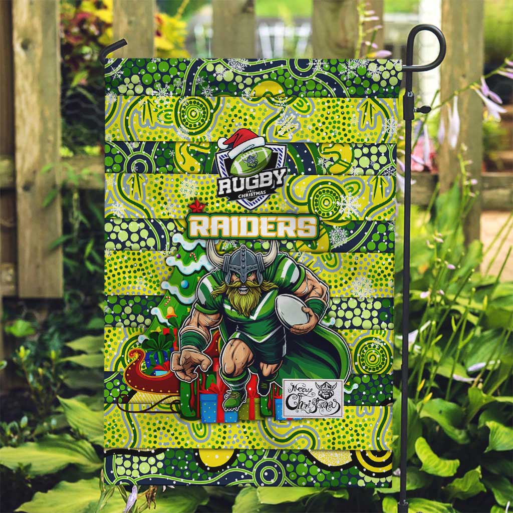 Raiders Rugby Merry Christmas Garden Flag Indigenous Australian Art - Vibe Hoodie Shop