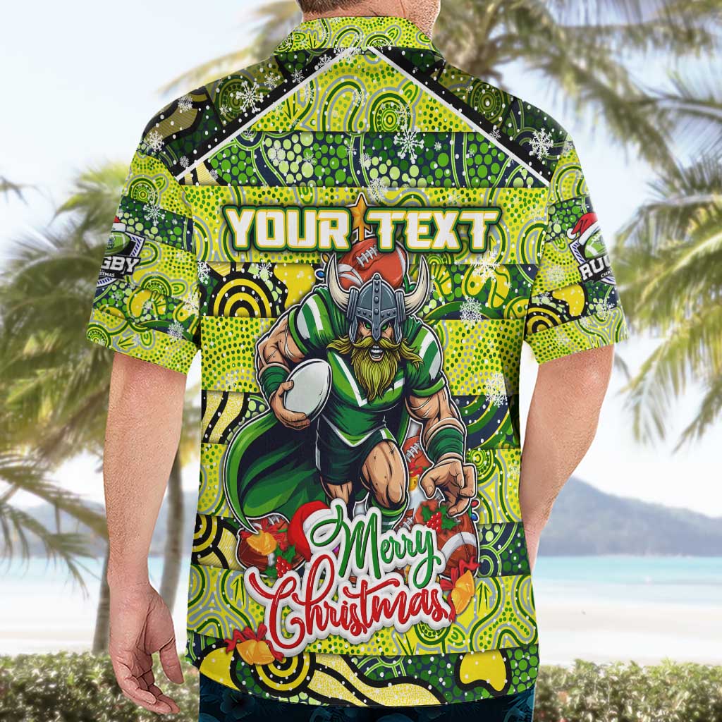 Custom Raiders Rugby Merry Christmas Hawaiian Shirt Indigenous Australian Art - Vibe Hoodie Shop