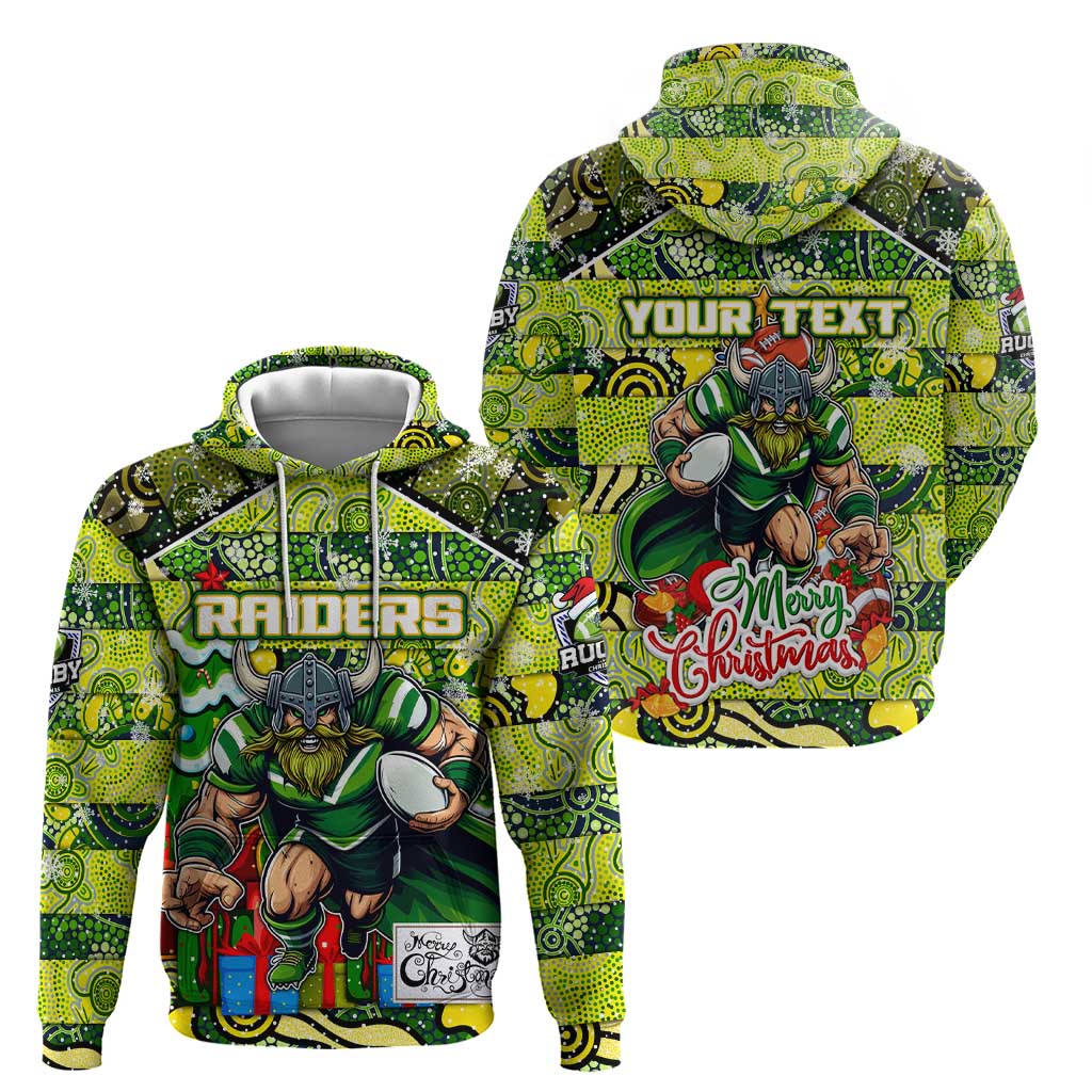 Custom Raiders Rugby Merry Christmas Hoodie Indigenous Australian Art - Vibe Hoodie Shop