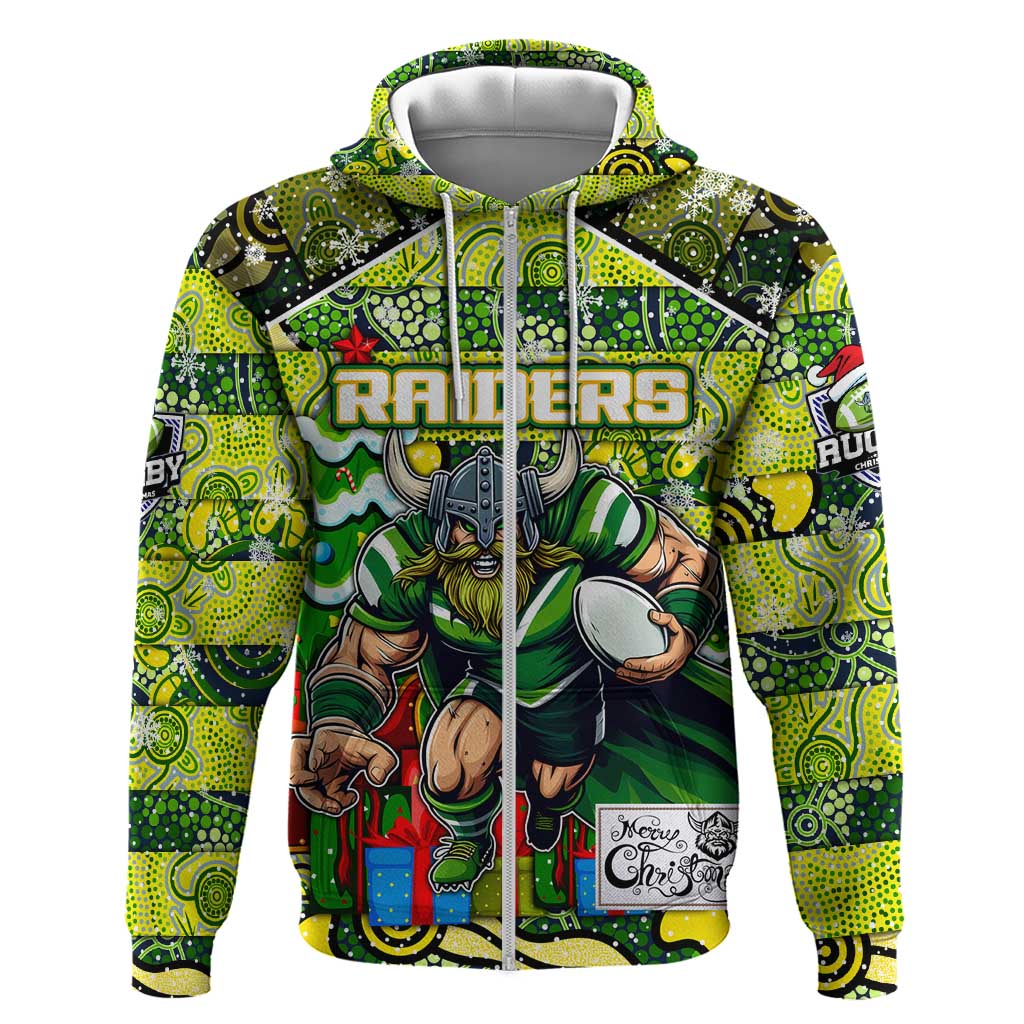 Custom Raiders Rugby Merry Christmas Hoodie Indigenous Australian Art - Vibe Hoodie Shop
