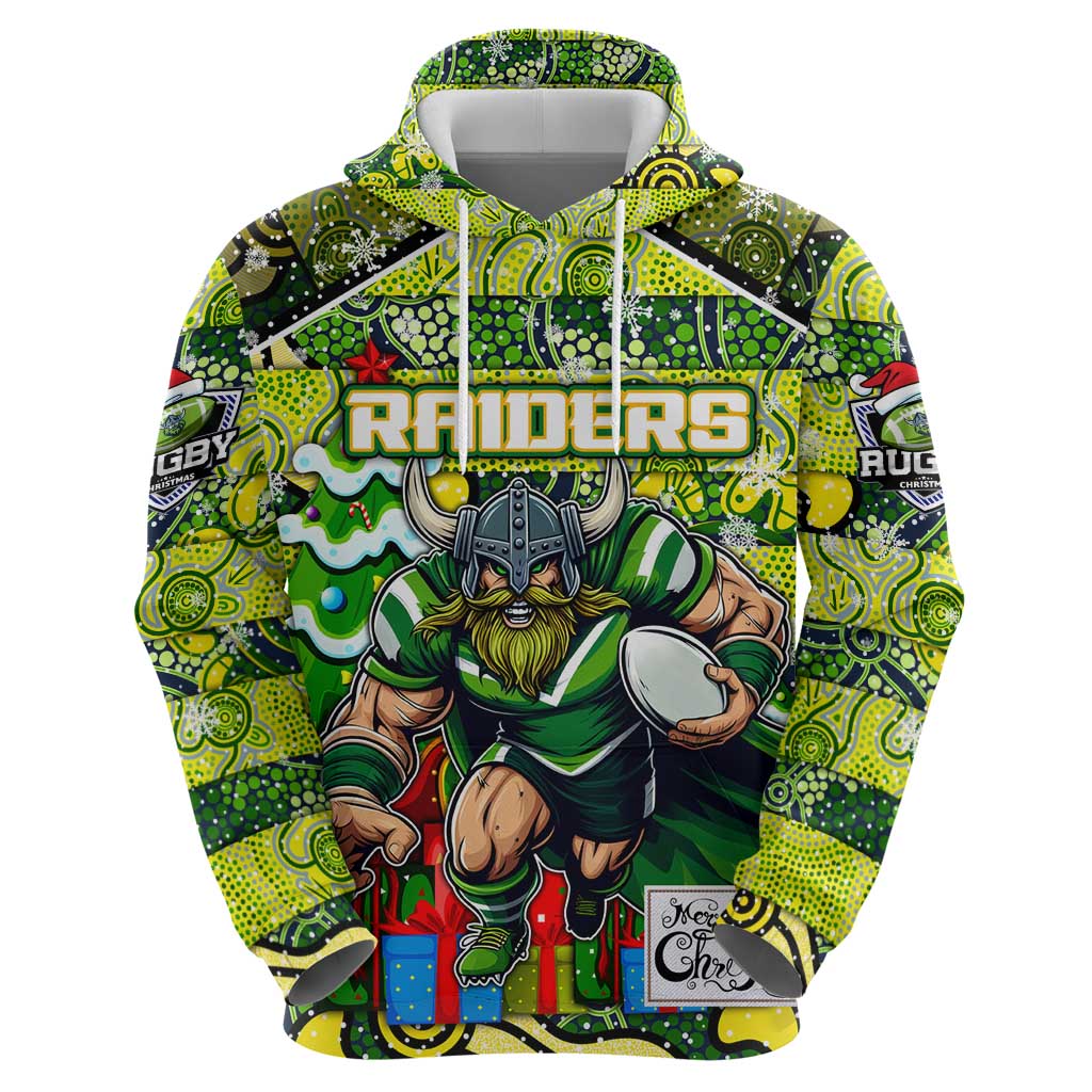 Custom Raiders Rugby Merry Christmas Hoodie Indigenous Australian Art - Vibe Hoodie Shop