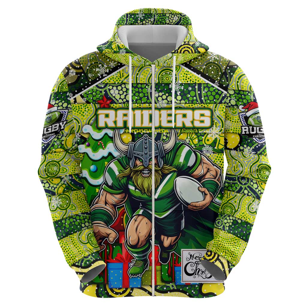 Custom Raiders Rugby Merry Christmas Hoodie Indigenous Australian Art - Vibe Hoodie Shop