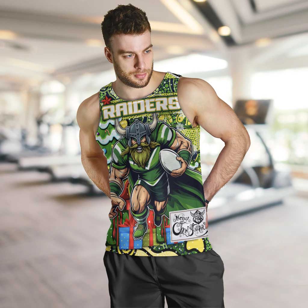 Custom Raiders Rugby Merry Christmas Men Tank Top Indigenous Australian Art - Vibe Hoodie Shop