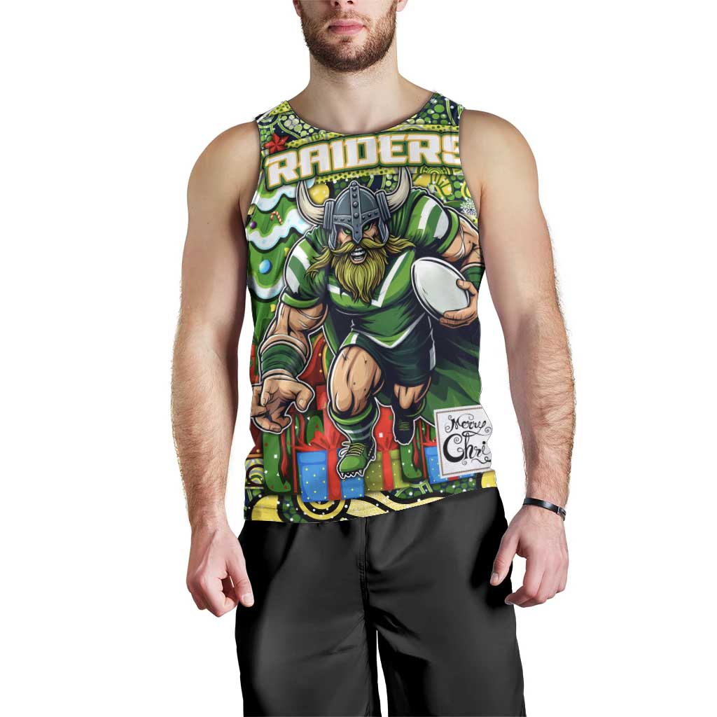 Custom Raiders Rugby Merry Christmas Men Tank Top Indigenous Australian Art - Vibe Hoodie Shop