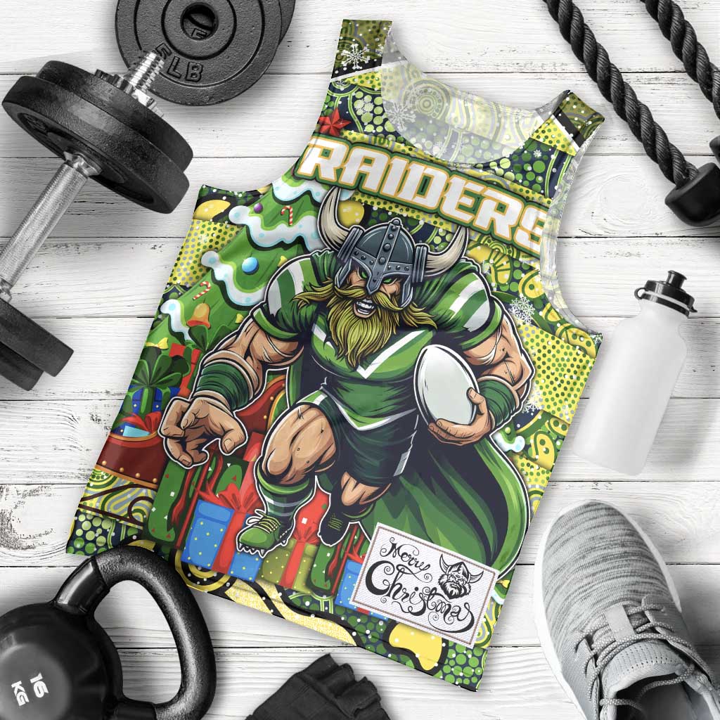 Custom Raiders Rugby Merry Christmas Men Tank Top Indigenous Australian Art - Vibe Hoodie Shop