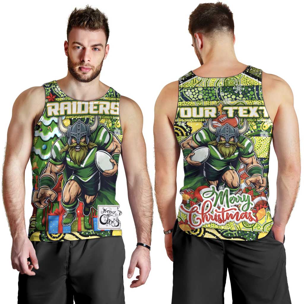 Custom Raiders Rugby Merry Christmas Men Tank Top Indigenous Australian Art - Vibe Hoodie Shop