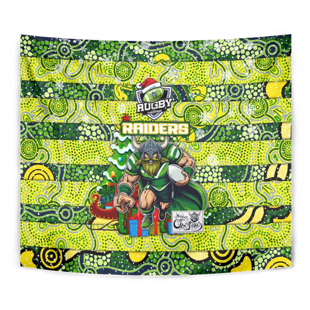 Raiders Rugby Merry Christmas Tapestry Indigenous Australian Art - Vibe Hoodie Shop