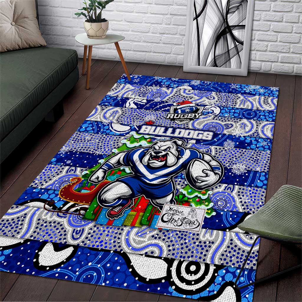 Bulldogs Rugby Merry Christmas Area Rug Indigenous Australian Art - Vibe Hoodie Shop