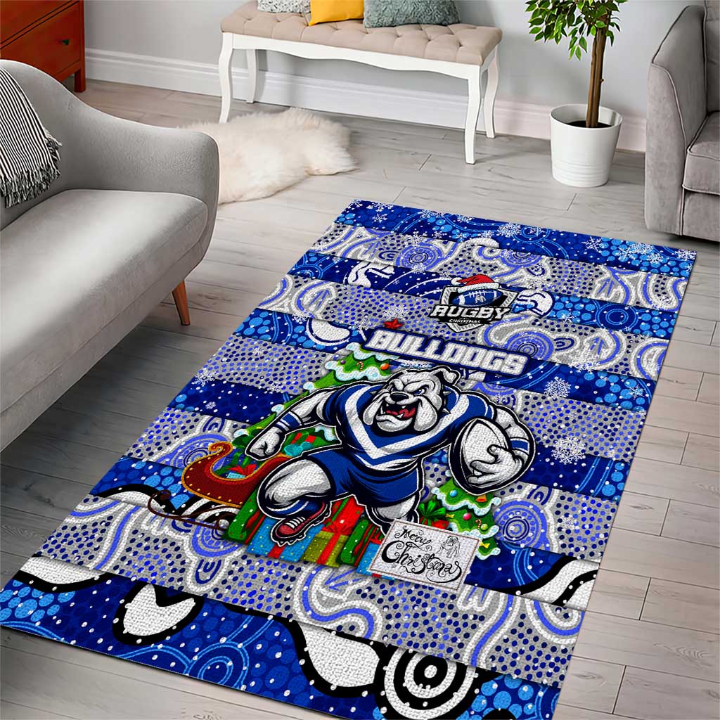 Bulldogs Rugby Merry Christmas Area Rug Indigenous Australian Art - Vibe Hoodie Shop