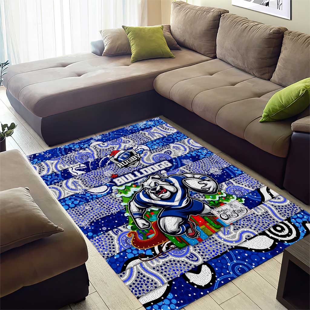 Bulldogs Rugby Merry Christmas Area Rug Indigenous Australian Art - Vibe Hoodie Shop