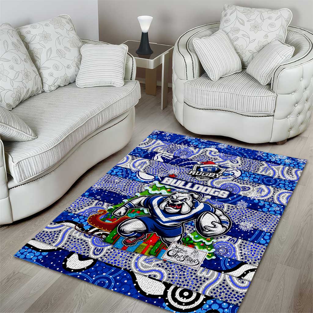 Bulldogs Rugby Merry Christmas Area Rug Indigenous Australian Art - Vibe Hoodie Shop