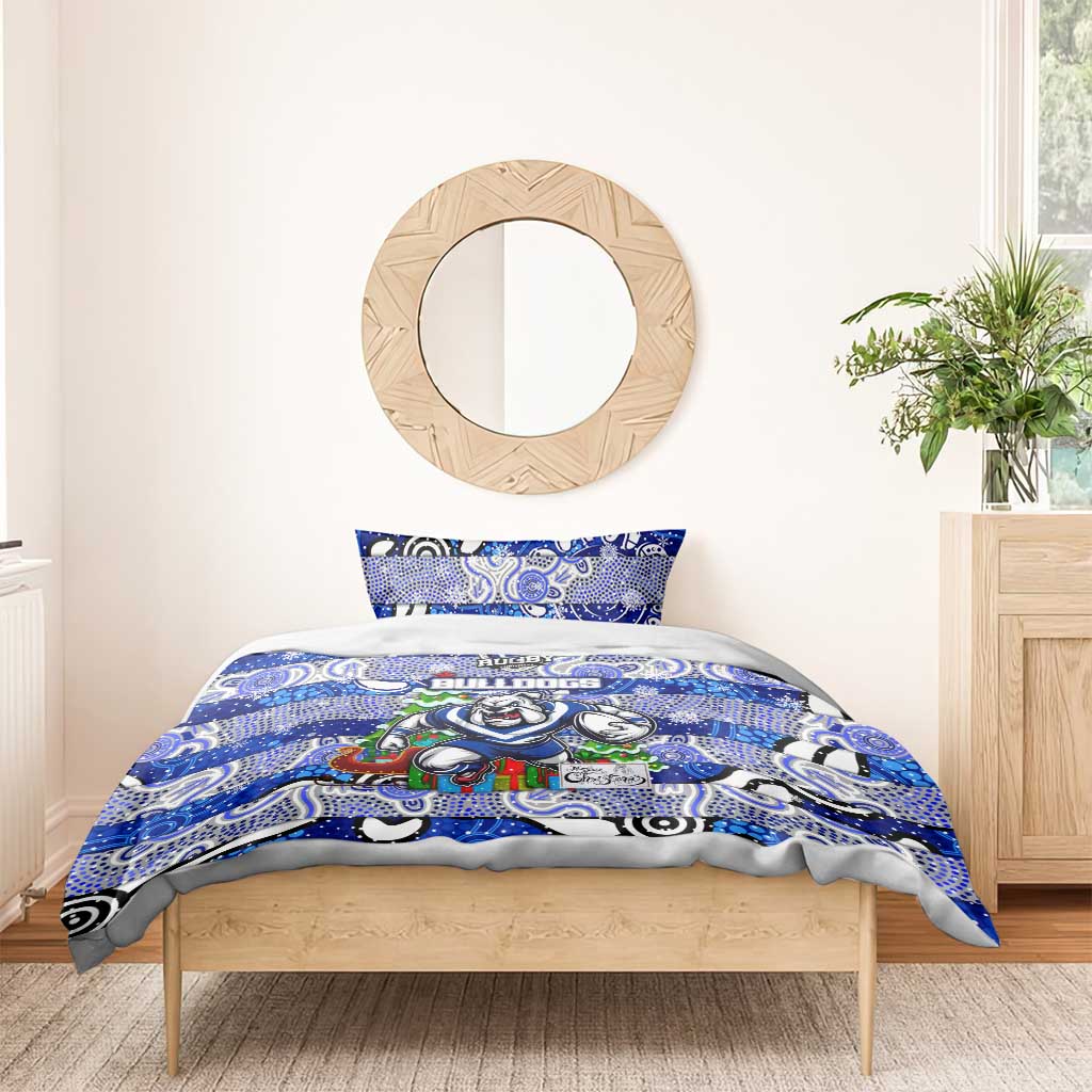 Bulldogs Rugby Merry Christmas Bedding Set Indigenous Australian Art - Vibe Hoodie Shop