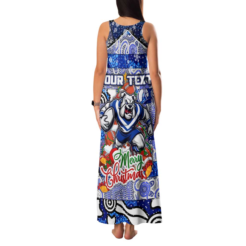 Custom Bulldogs Rugby Merry Christmas Family Matching Tank Maxi Dress and Hawaiian Shirt Indigenous Australian Art