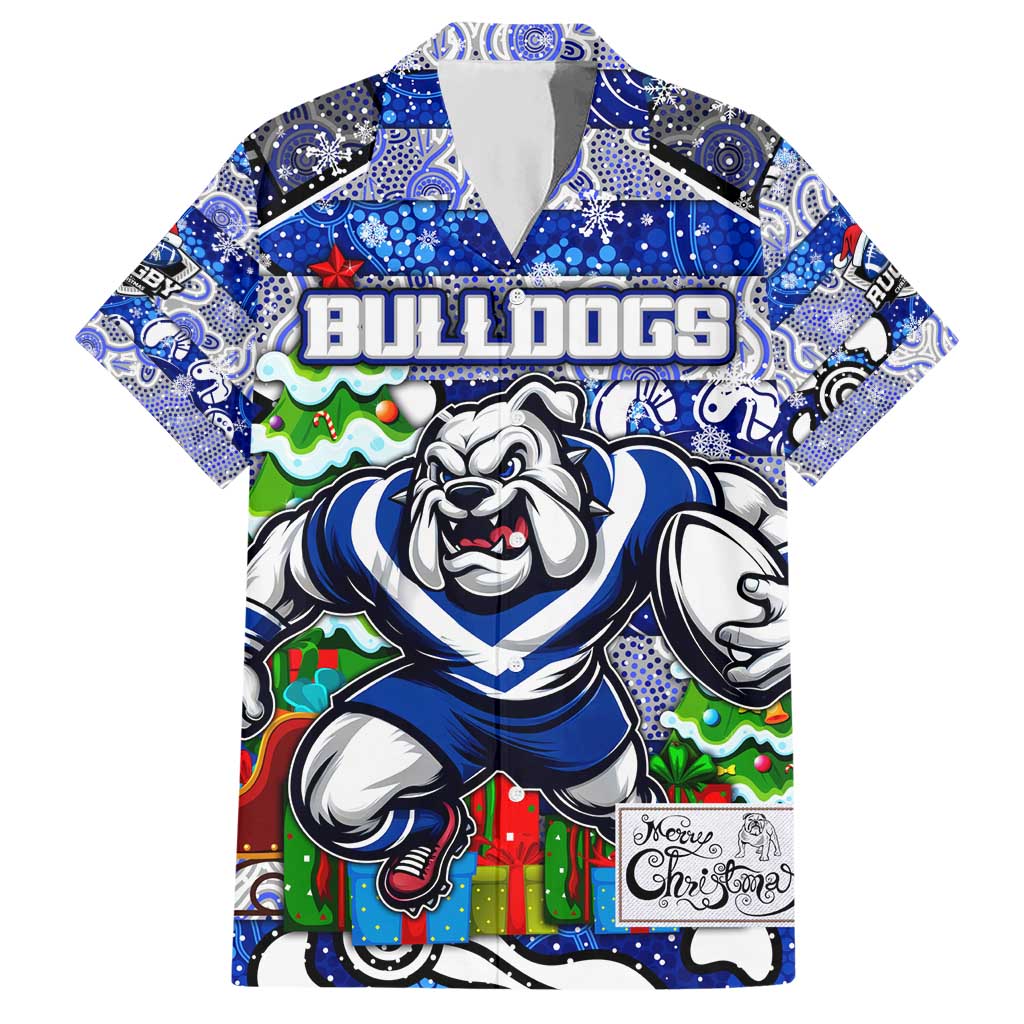 Custom Bulldogs Rugby Merry Christmas Hawaiian Shirt Indigenous Australian Art - Vibe Hoodie Shop