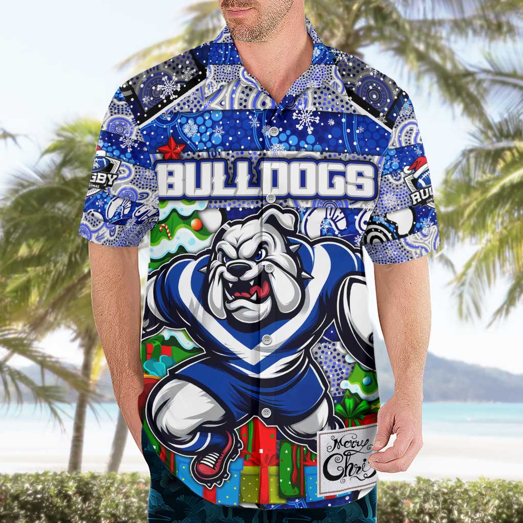 Custom Bulldogs Rugby Merry Christmas Hawaiian Shirt Indigenous Australian Art - Vibe Hoodie Shop