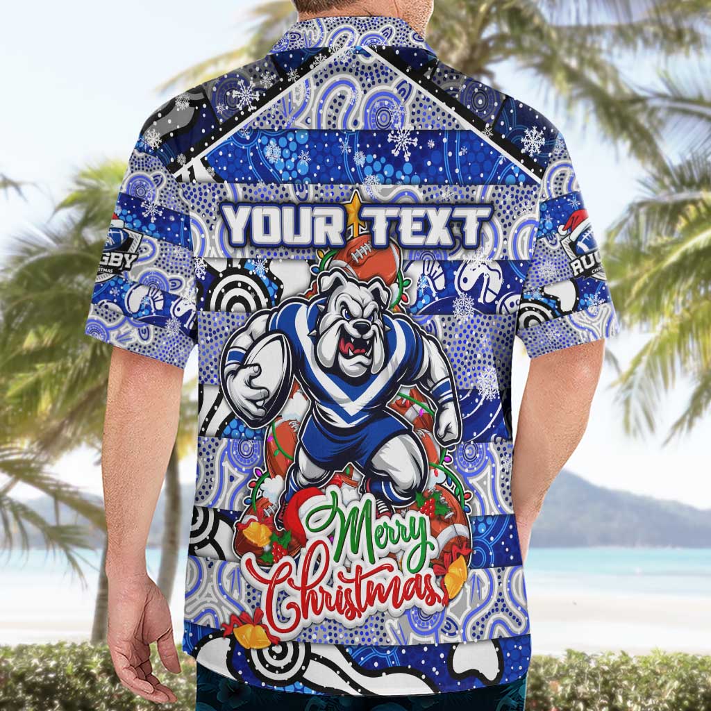 Custom Bulldogs Rugby Merry Christmas Hawaiian Shirt Indigenous Australian Art - Vibe Hoodie Shop