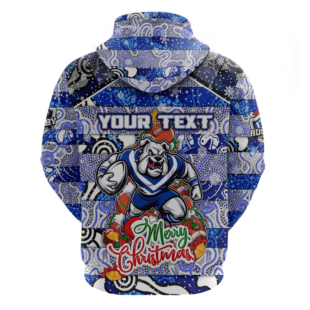Custom Bulldogs Rugby Merry Christmas Hoodie Indigenous Australian Art - Vibe Hoodie Shop
