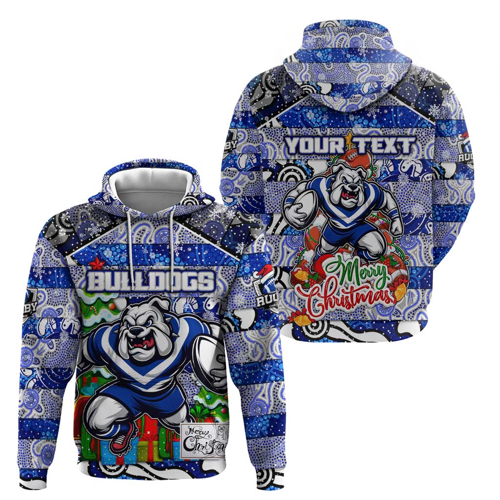 Custom Bulldogs Rugby Merry Christmas Hoodie Indigenous Australian Art - Vibe Hoodie Shop