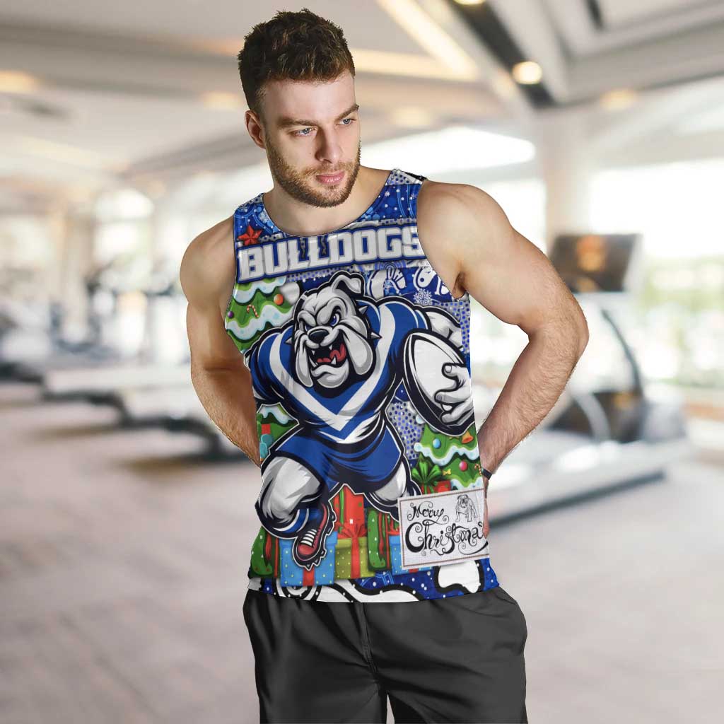 Custom Bulldogs Rugby Merry Christmas Men Tank Top Indigenous Australian Art - Vibe Hoodie Shop
