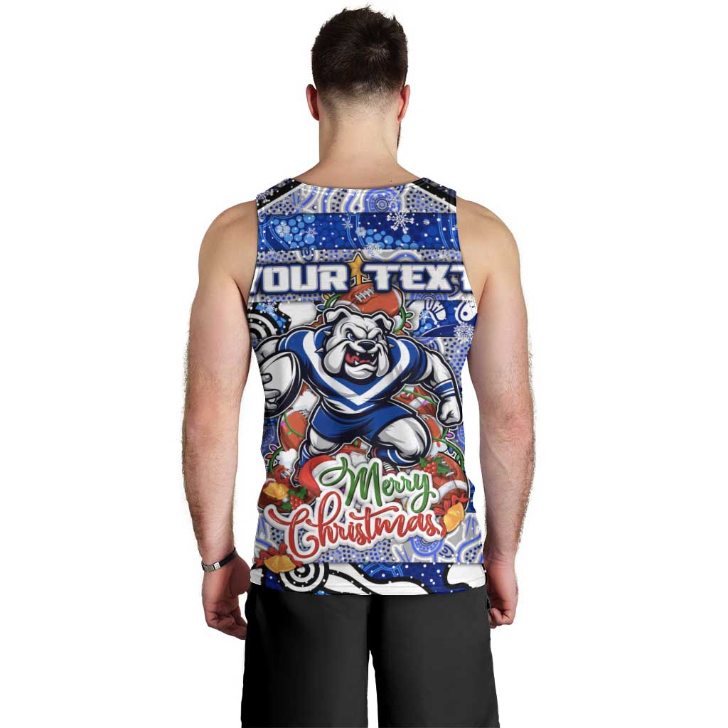 Custom Bulldogs Rugby Merry Christmas Men Tank Top Indigenous Australian Art - Vibe Hoodie Shop