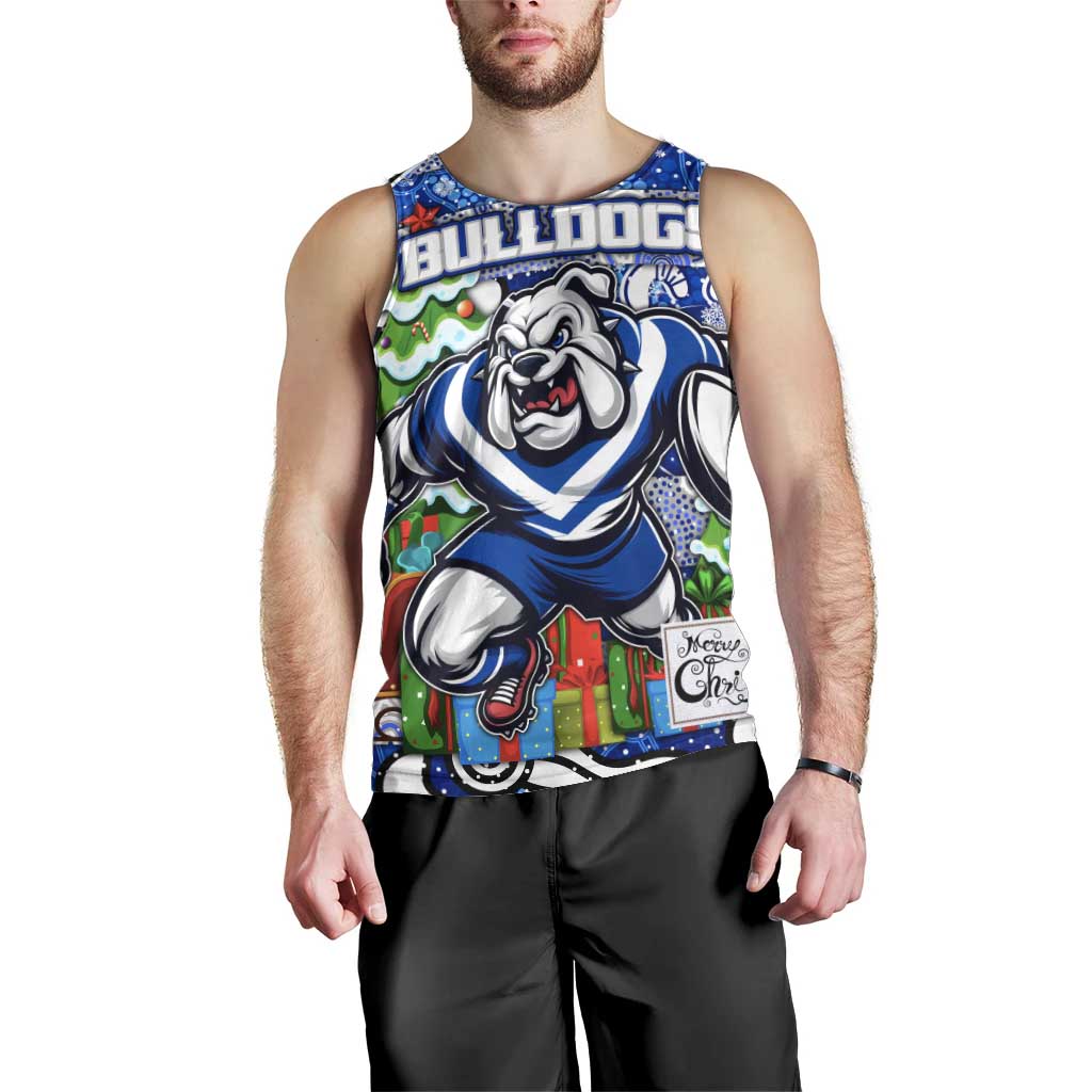 Custom Bulldogs Rugby Merry Christmas Men Tank Top Indigenous Australian Art - Vibe Hoodie Shop