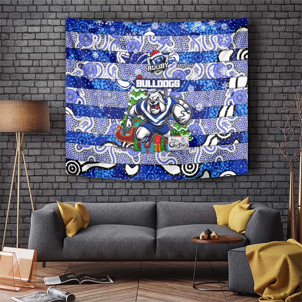 Bulldogs Rugby Merry Christmas Tapestry Indigenous Australian Art - Vibe Hoodie Shop