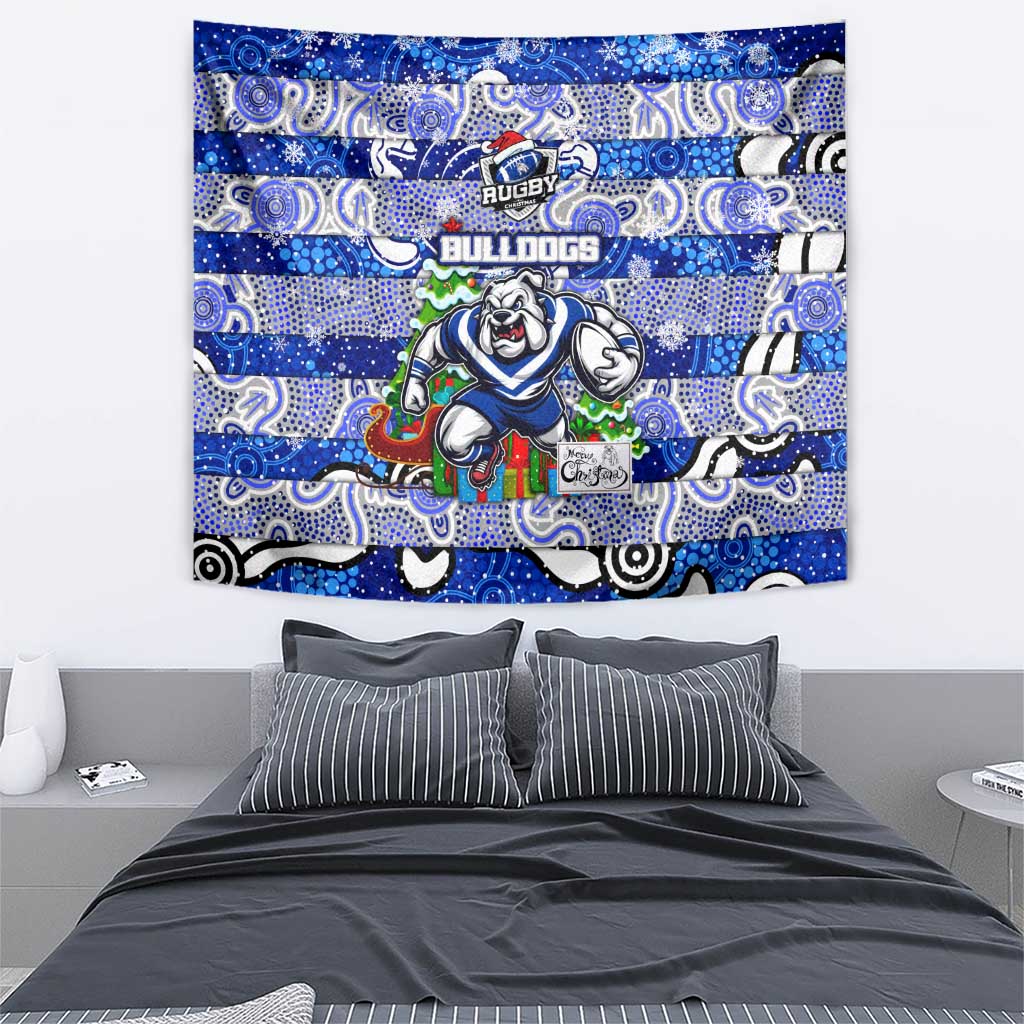 Bulldogs Rugby Merry Christmas Tapestry Indigenous Australian Art - Vibe Hoodie Shop