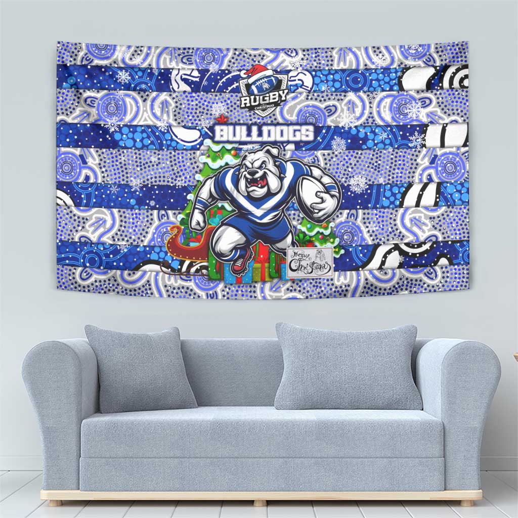 Bulldogs Rugby Merry Christmas Tapestry Indigenous Australian Art - Vibe Hoodie Shop