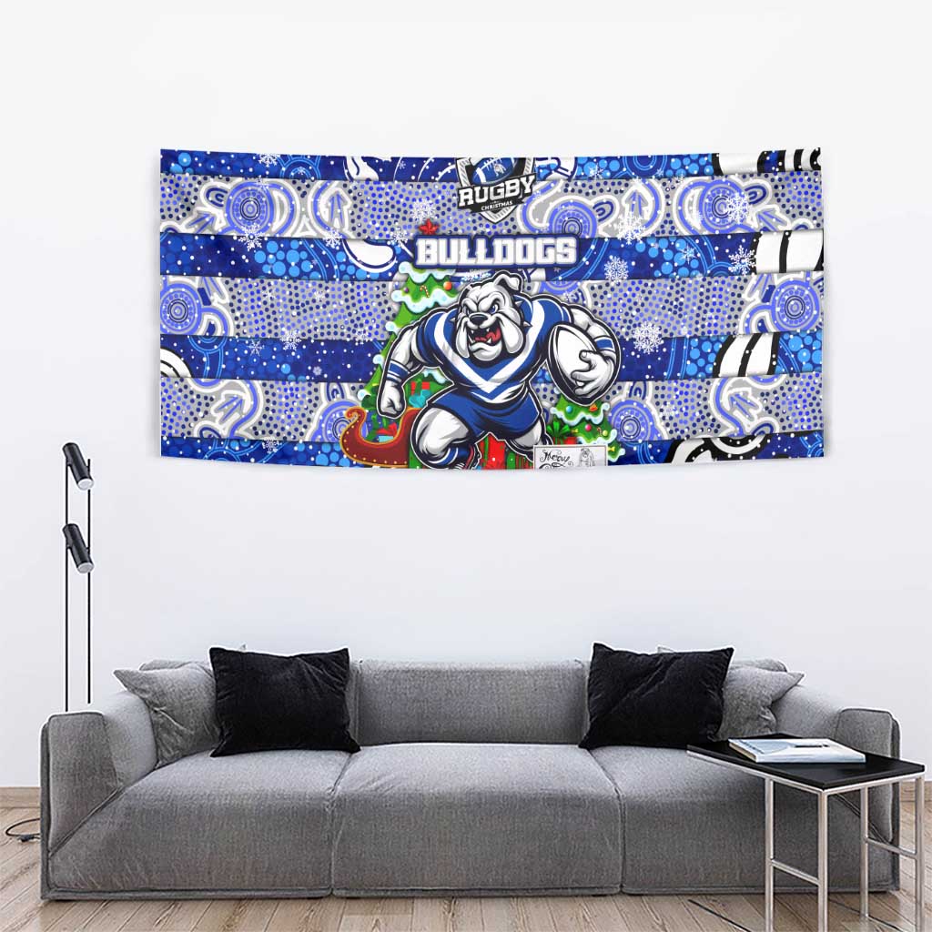 Bulldogs Rugby Merry Christmas Tapestry Indigenous Australian Art - Vibe Hoodie Shop