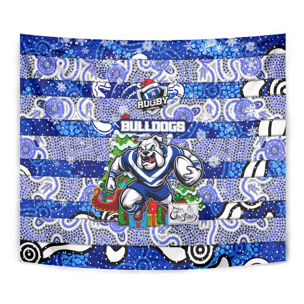 Bulldogs Rugby Merry Christmas Tapestry Indigenous Australian Art - Vibe Hoodie Shop