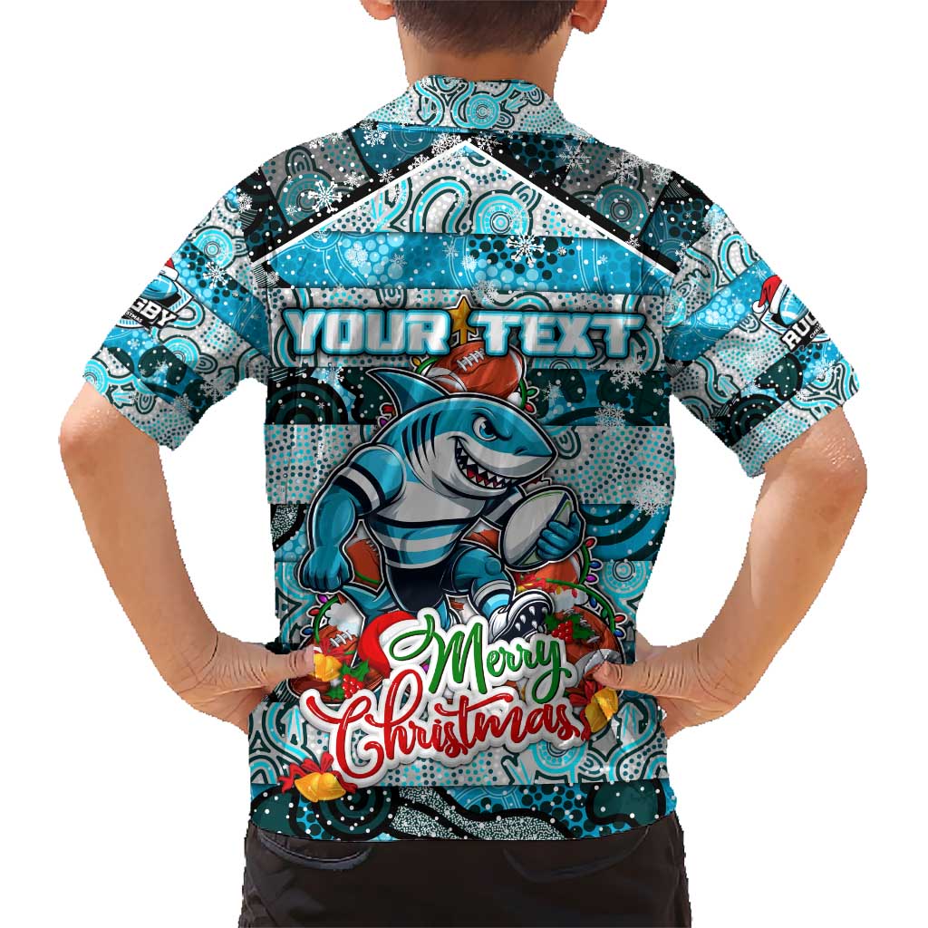 Custom Sharks Rugby Merry Christmas Hawaiian Shirt Indigenous Australian Art - Vibe Hoodie Shop