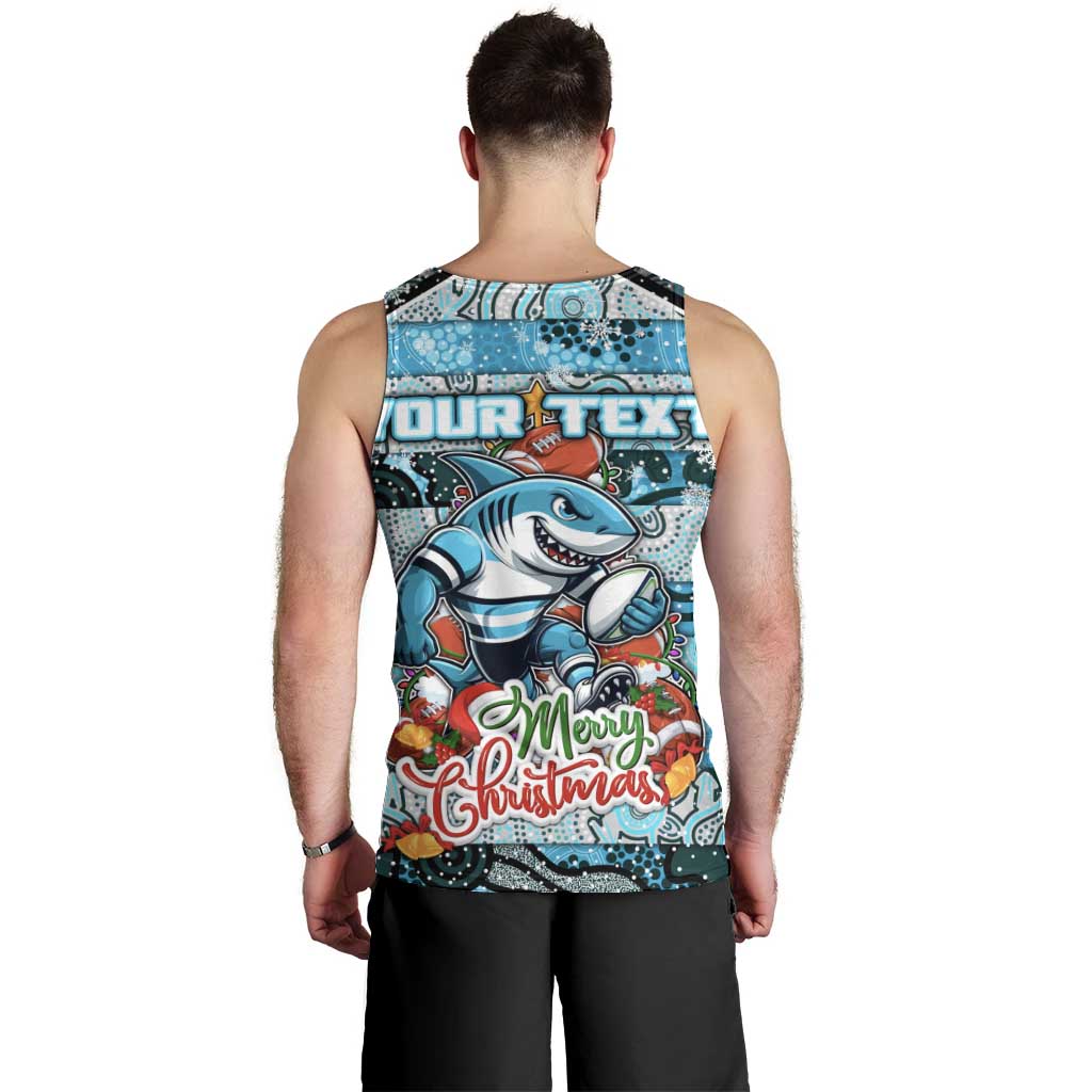 Custom Sharks Rugby Merry Christmas Men Tank Top Indigenous Australian Art - Vibe Hoodie Shop