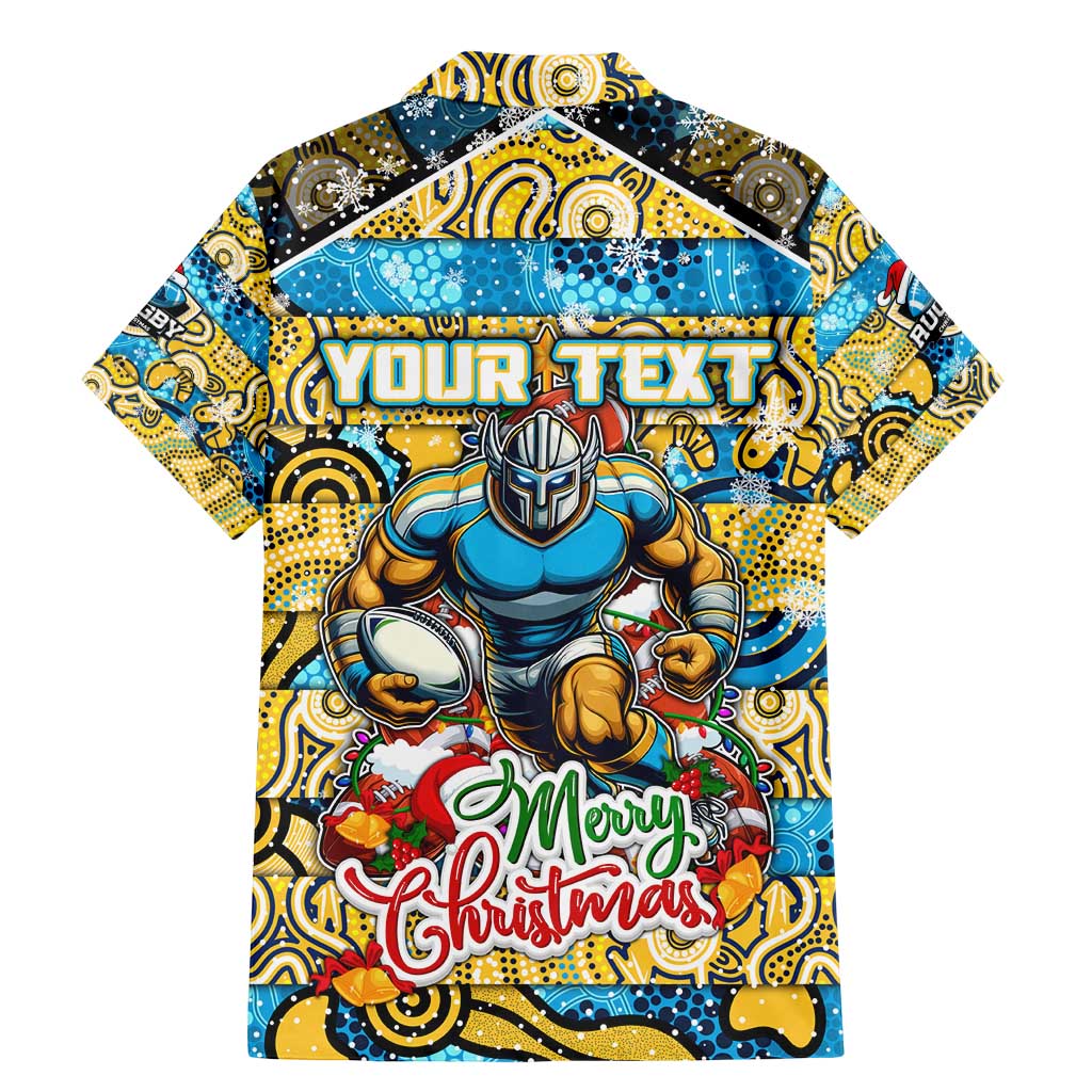 Custom Titans Rugby Merry Christmas Family Matching Mermaid Dress and Hawaiian Shirt Indigenous Australian Art
