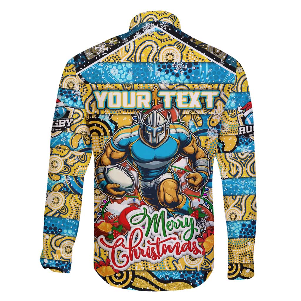 Custom Titans Rugby Merry Christmas Family Matching Tank Maxi Dress and Hawaiian Shirt Indigenous Australian Art