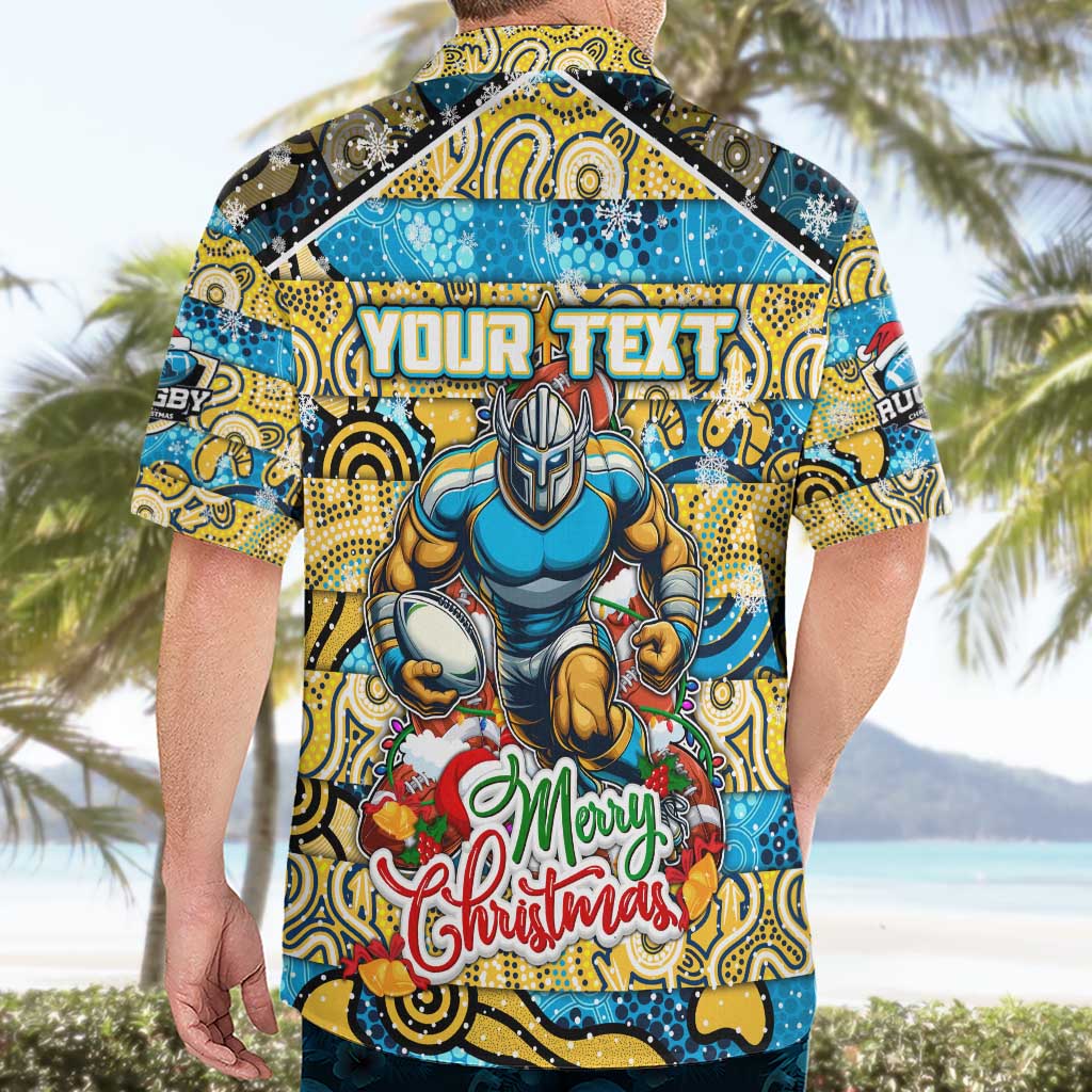 Custom Titans Rugby Merry Christmas Hawaiian Shirt Indigenous Australian Art - Vibe Hoodie Shop