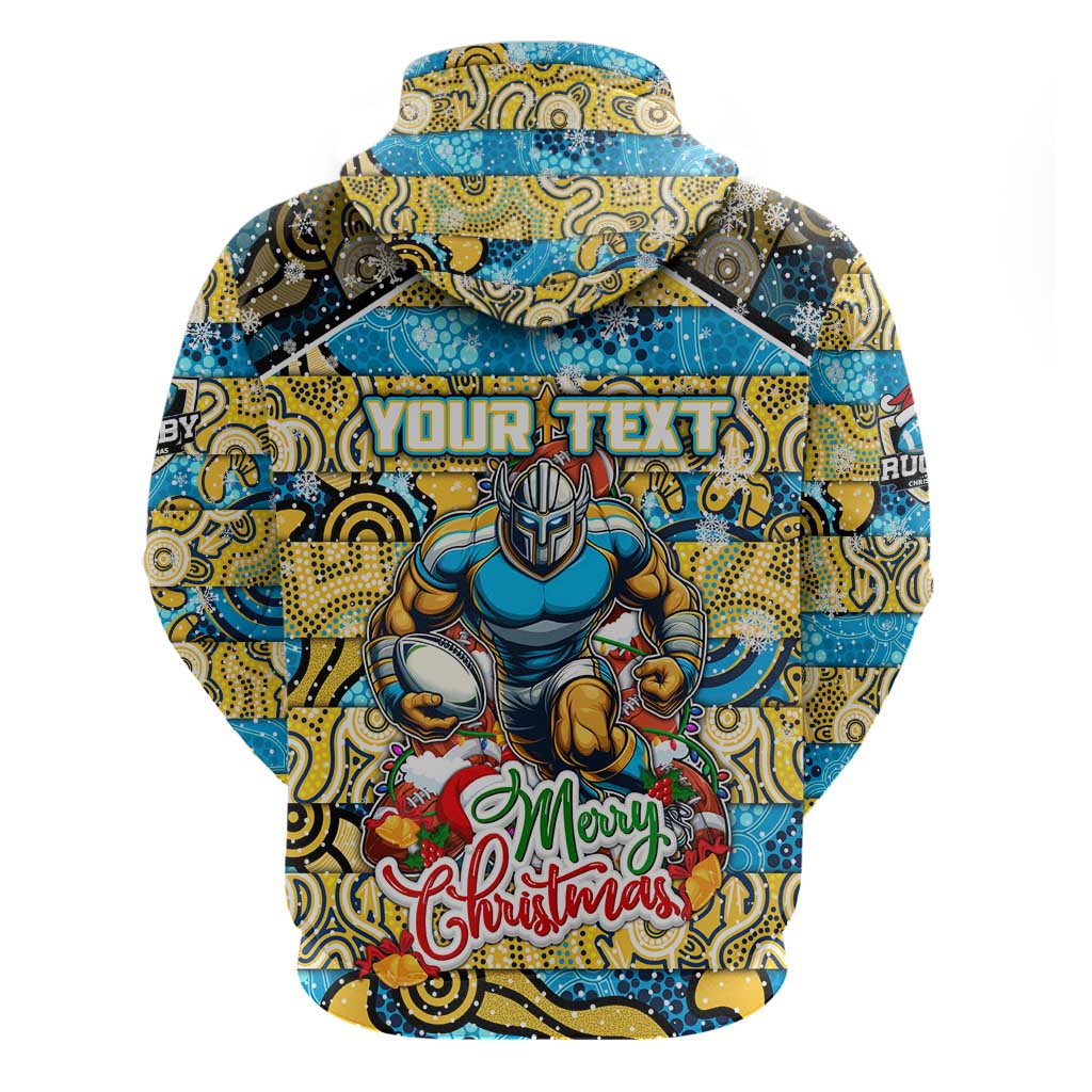 Custom Titans Rugby Merry Christmas Hoodie Indigenous Australian Art - Vibe Hoodie Shop