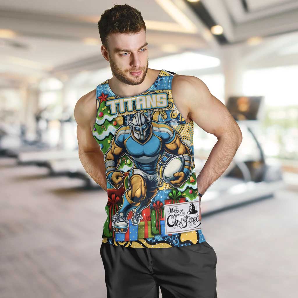 Custom Titans Rugby Merry Christmas Men Tank Top Indigenous Australian Art - Vibe Hoodie Shop