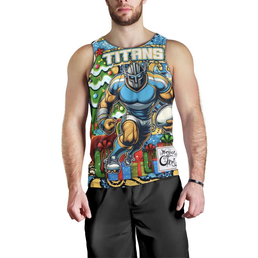 Custom Titans Rugby Merry Christmas Men Tank Top Indigenous Australian Art - Vibe Hoodie Shop