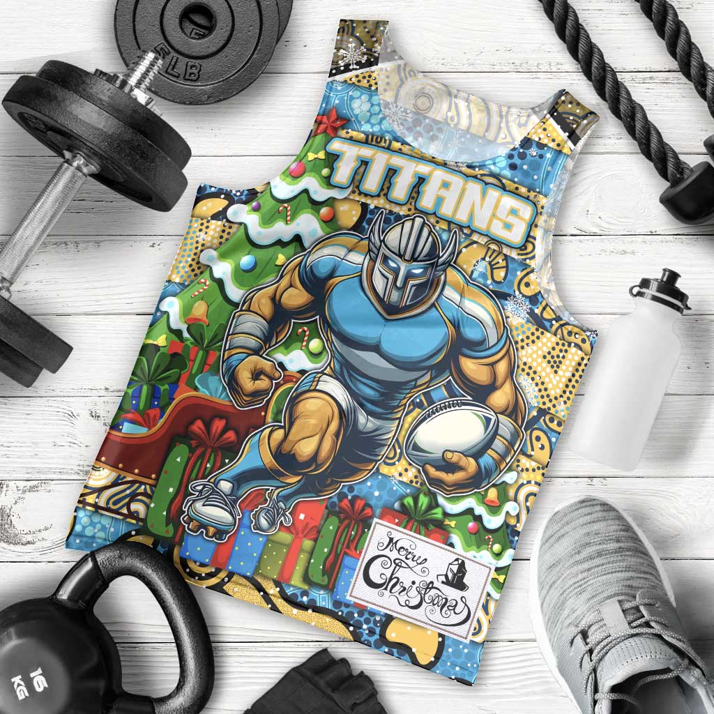 Custom Titans Rugby Merry Christmas Men Tank Top Indigenous Australian Art - Vibe Hoodie Shop