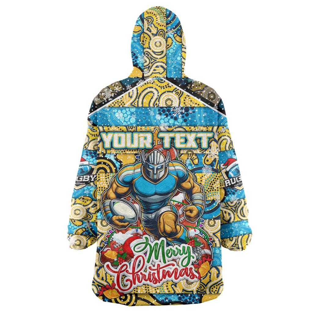 Custom Titans Rugby Merry Christmas Wearable Blanket Hoodie Indigenous Australian Art - Vibe Hoodie Shop