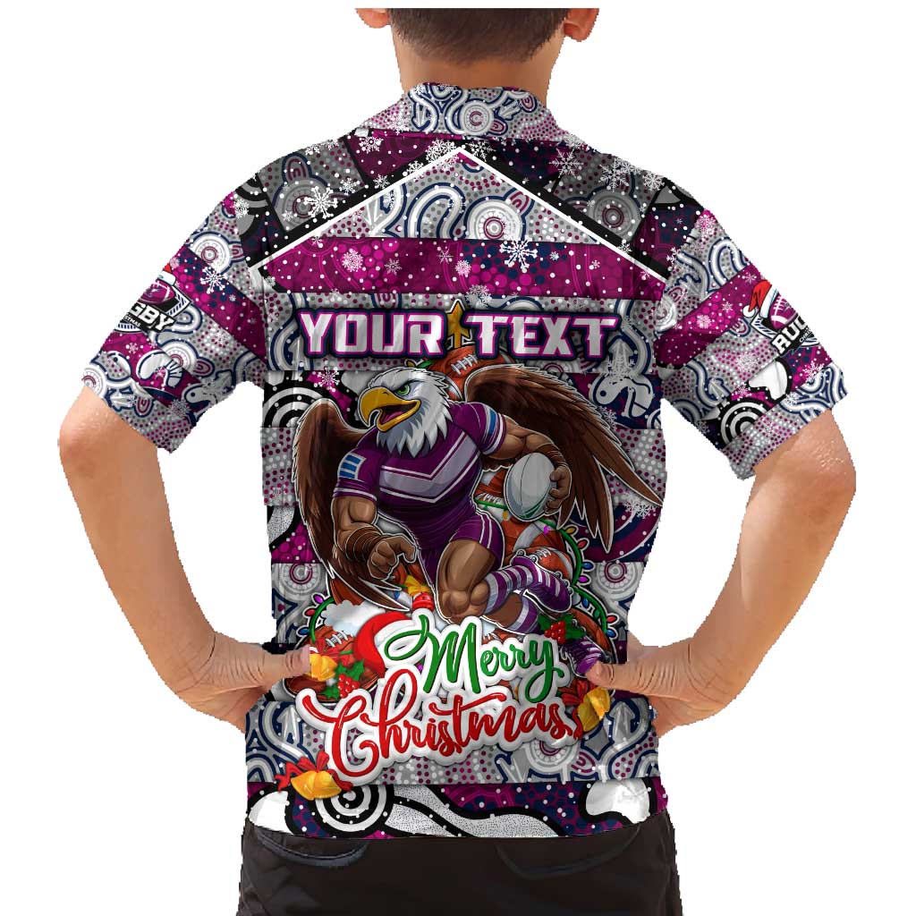 Custom Sea Eagles Rugby Merry Christmas Family Matching Mermaid Dress and Hawaiian Shirt Indigenous Australian Art