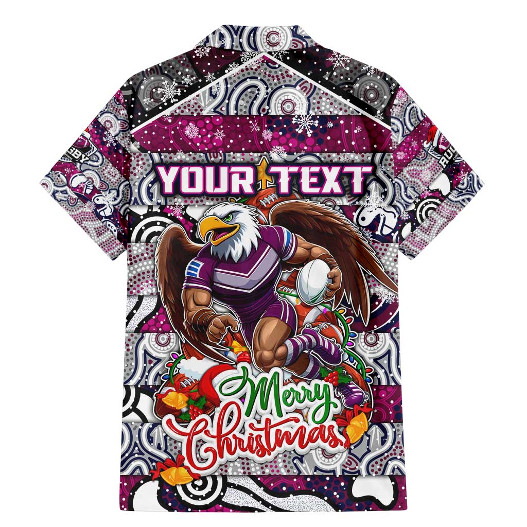 Custom Sea Eagles Rugby Merry Christmas Family Matching Mermaid Dress and Hawaiian Shirt Indigenous Australian Art