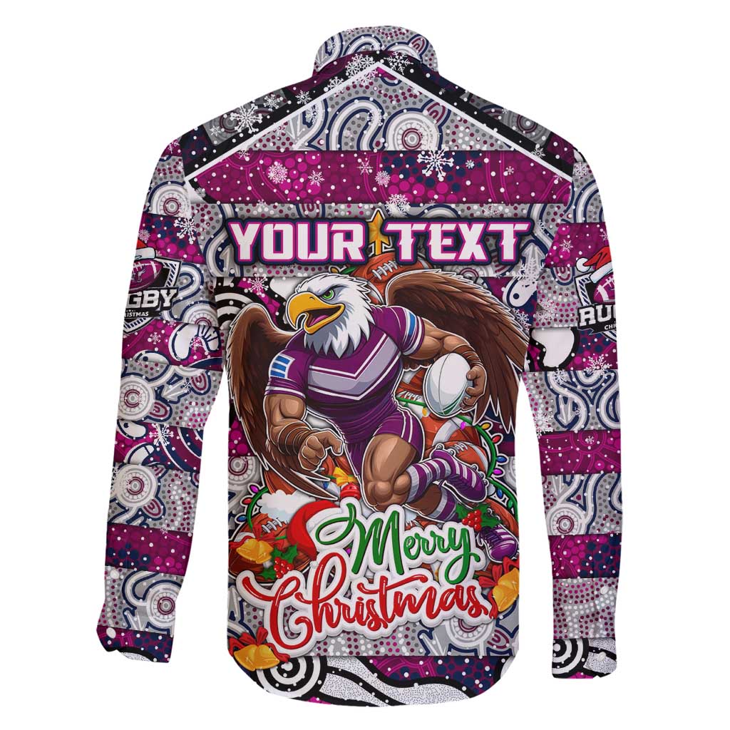 Custom Sea Eagles Rugby Merry Christmas Family Matching Mermaid Dress and Hawaiian Shirt Indigenous Australian Art