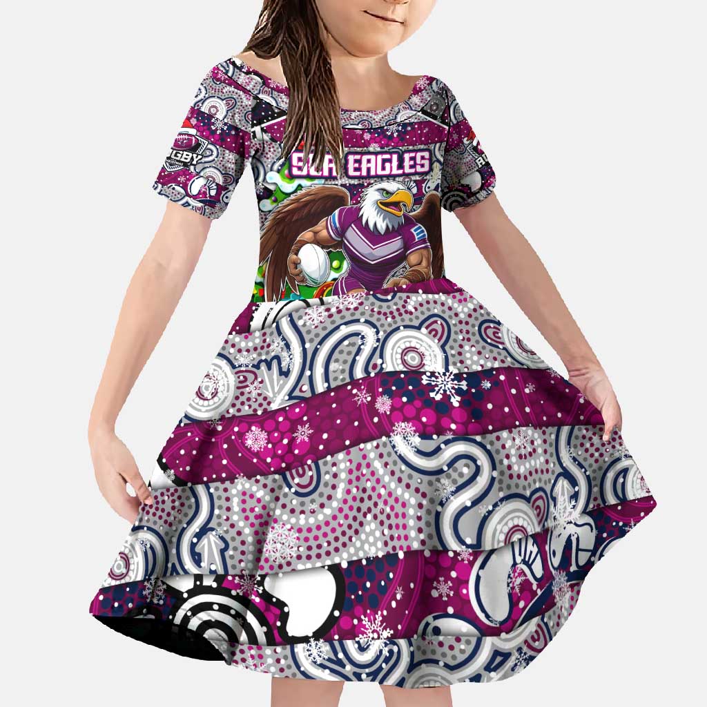 Custom Sea Eagles Rugby Merry Christmas Family Matching Summer Maxi Dress and Hawaiian Shirt Indigenous Australian Art