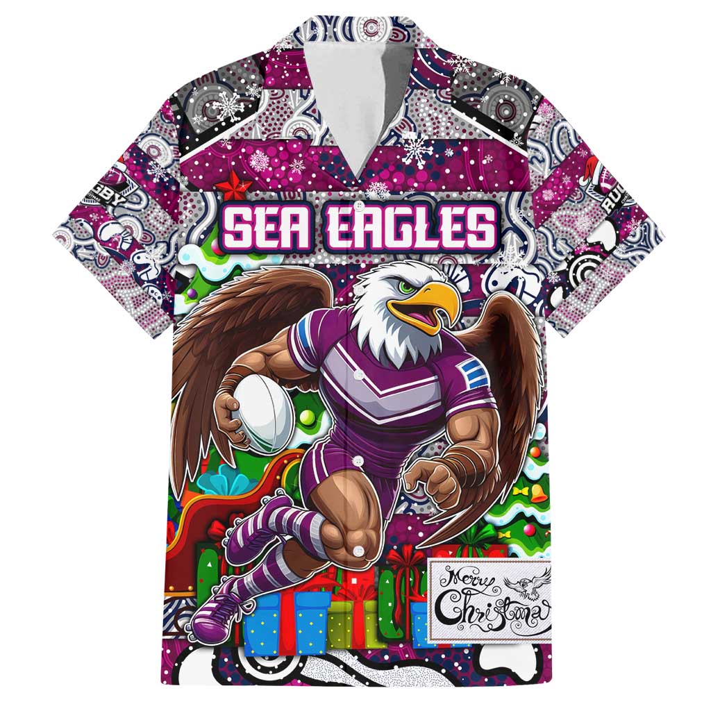 Custom Sea Eagles Rugby Merry Christmas Family Matching Summer Maxi Dress and Hawaiian Shirt Indigenous Australian Art