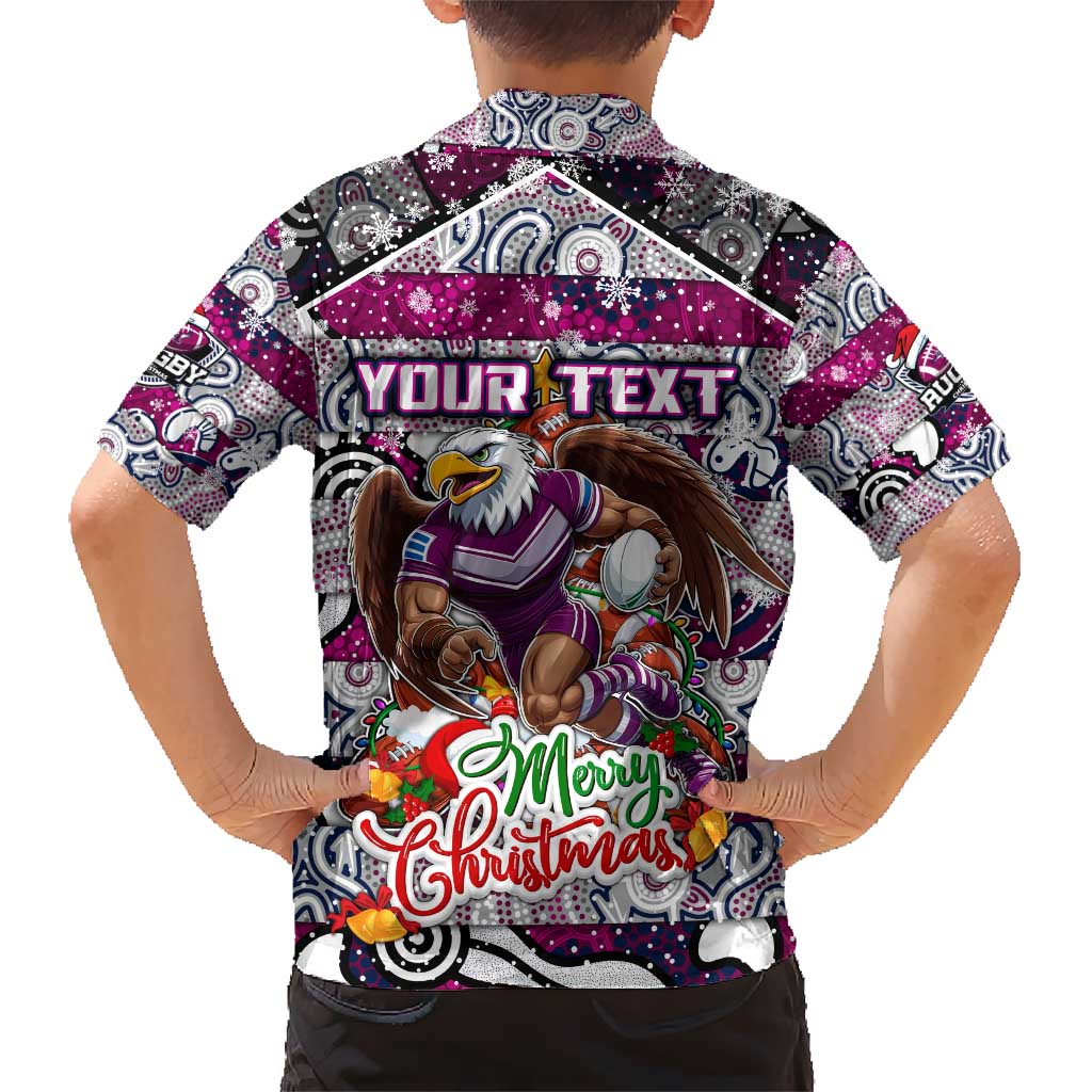 Custom Sea Eagles Rugby Merry Christmas Hawaiian Shirt Indigenous Australian Art - Vibe Hoodie Shop