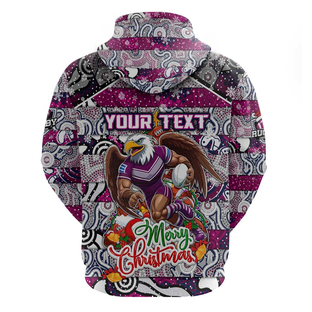 Custom Sea Eagles Rugby Merry Christmas Hoodie Indigenous Australian Art - Vibe Hoodie Shop