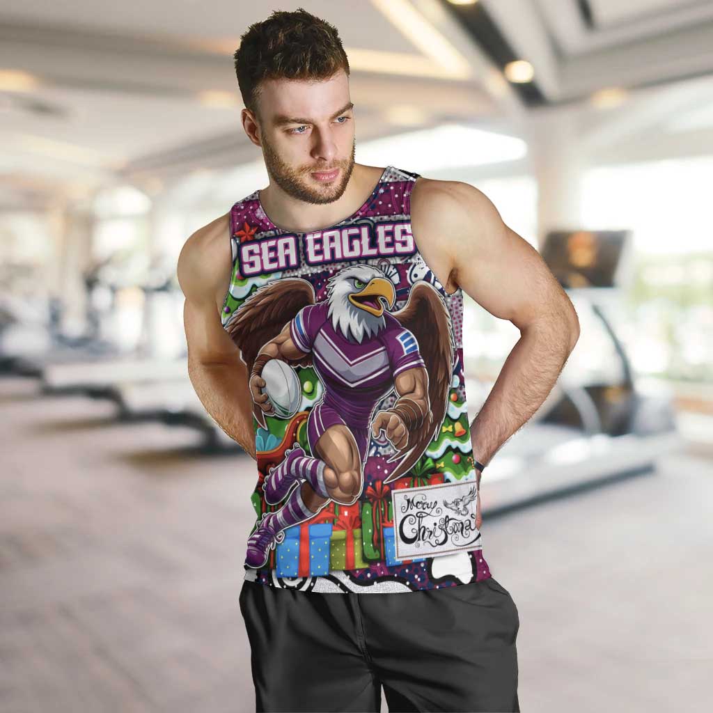 Custom Sea Eagles Rugby Merry Christmas Men Tank Top Indigenous Australian Art - Vibe Hoodie Shop