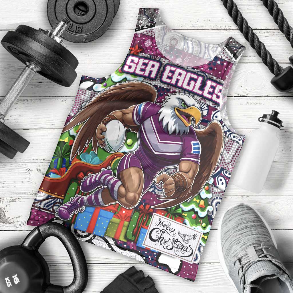 Custom Sea Eagles Rugby Merry Christmas Men Tank Top Indigenous Australian Art - Vibe Hoodie Shop