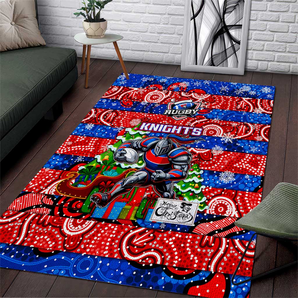 Knights Rugby Merry Christmas Area Rug Indigenous Australian Art - Vibe Hoodie Shop